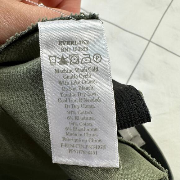 Everlane Pants Womens 6 Green Side Zip Cotton Stretch Ankle Career Back Seam - Picture 5 of 10